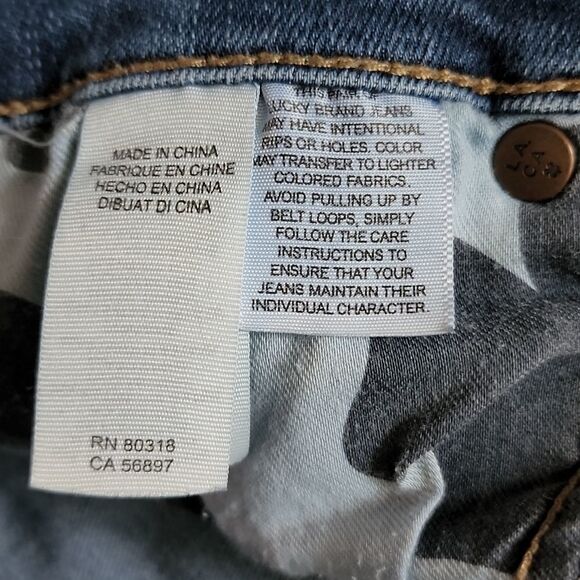 𝅺lucky Brand Brooke Mid Rise Legging medium rinse 6 / 28 distressed - Picture 6 of 14